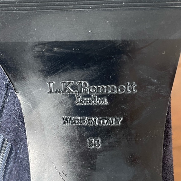 LK Bennett Navy Blue Suede Ankle Boots – Women’s 36 EU / US 6 – Made in Italy - Picture 7 of 7